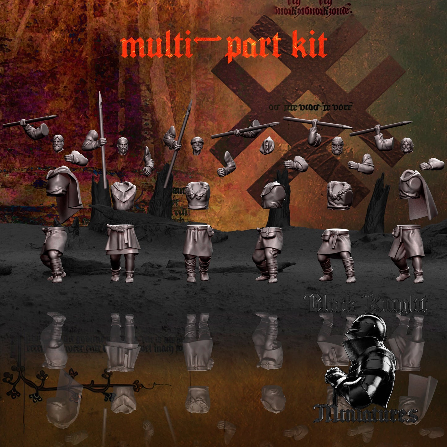 13th Century Baltic Levy | Muliti-part / Modular | 28mm Scale | Black Knight Miniatures