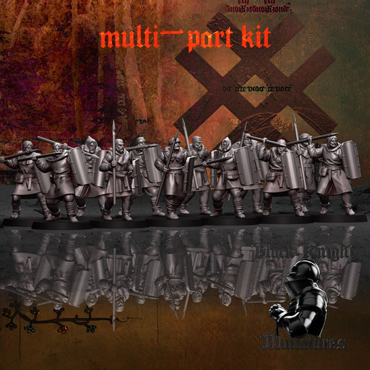 13th Century Baltic Levy | Muliti-part / Modular | 28mm Scale | Black Knight Miniatures