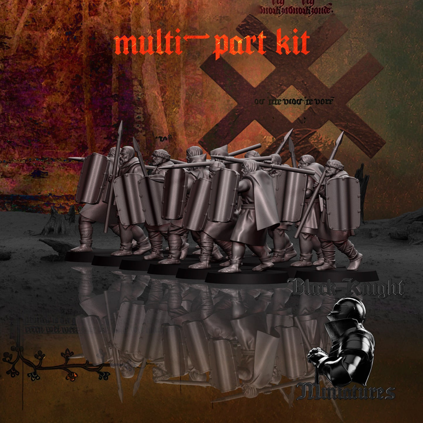 13th Century Baltic Levy | Muliti-part / Modular | 28mm Scale | Black Knight Miniatures