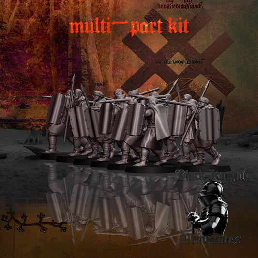 13th Century Baltic Levy | Muliti-part / Modular | 28mm Scale | Black Knight Miniatures