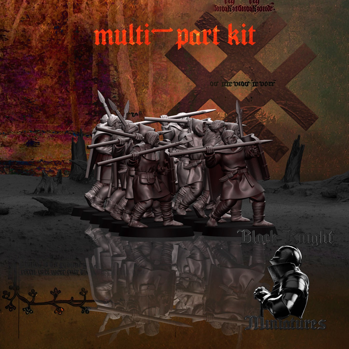 13th Century Baltic Levy | Muliti-part / Modular | 28mm Scale | Black Knight Miniatures