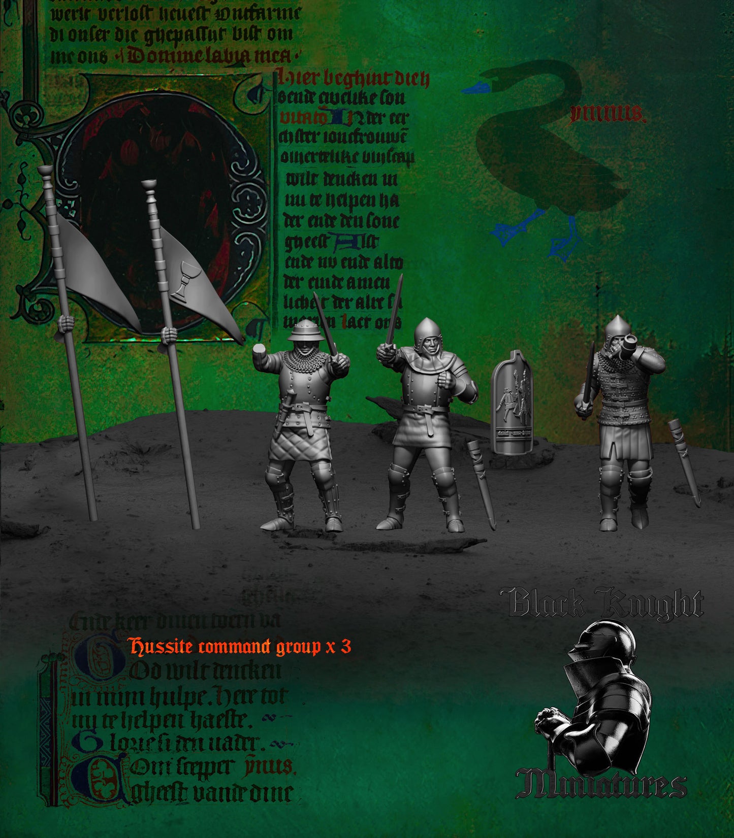 15th Century Hussite Command Group | 28mm Scale | Black Knight Miniatures