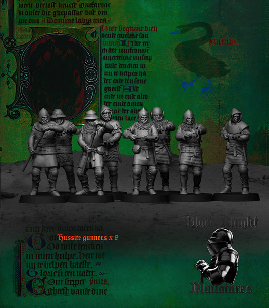 15th Century Hussite Gunners | 28mm Scale | Black Knight Miniatures