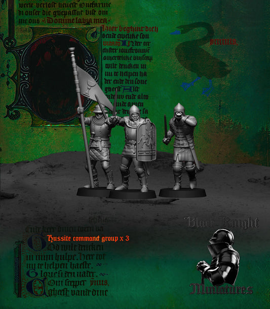 15th Century Hussite Command Group | 28mm Scale | Black Knight Miniatures