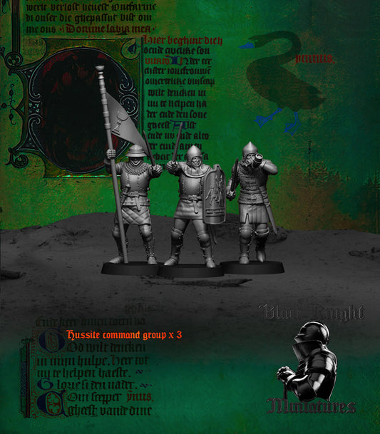 15th Century Hussite Command Group | 28mm Scale | Black Knight Miniatures