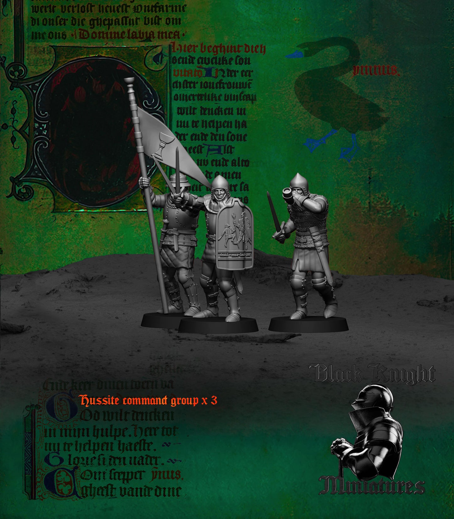 15th Century Hussite Command Group | 28mm Scale | Black Knight Miniatures