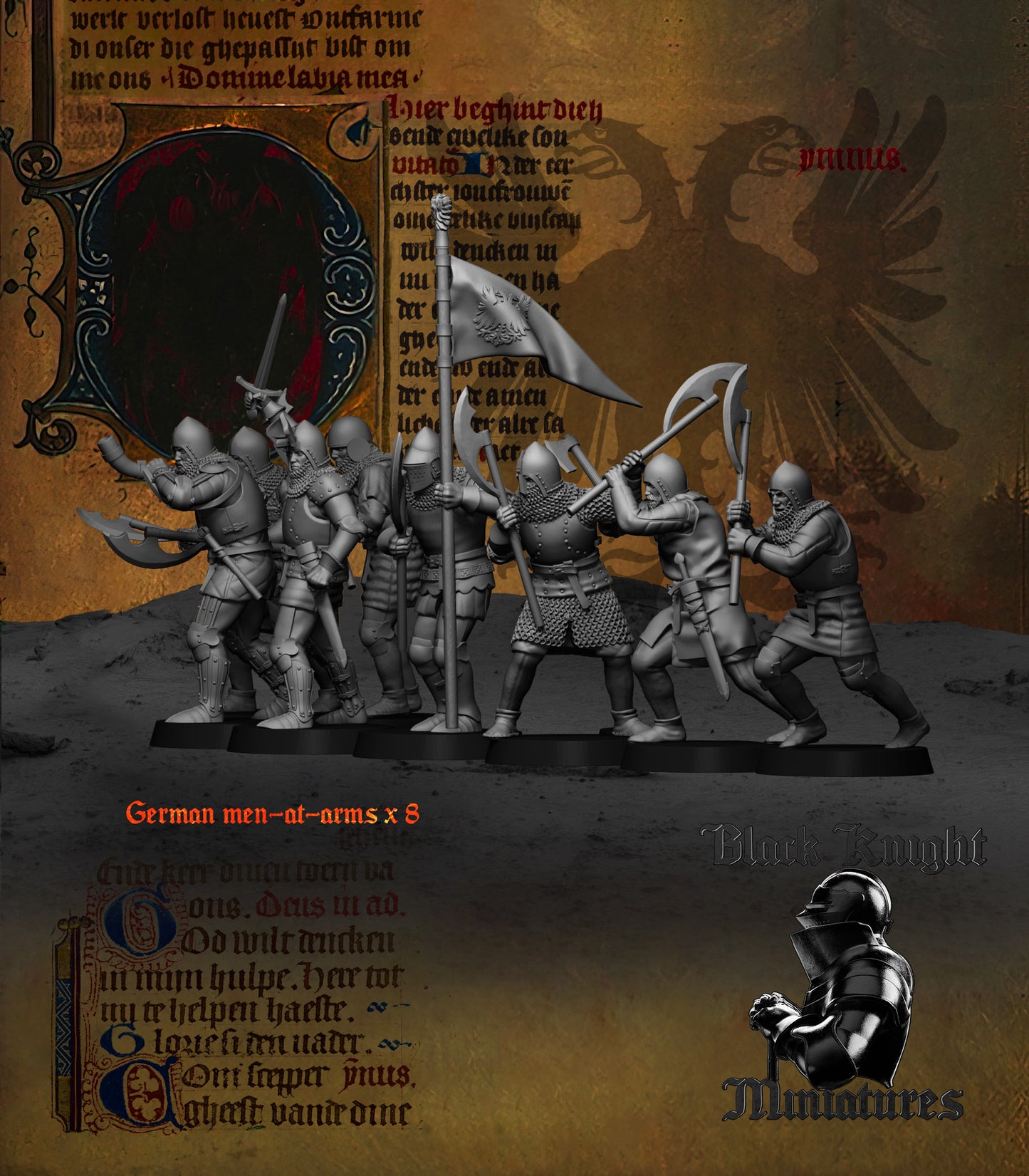 15th Century German Men at Arms | 28mm Scale | Black Knight Miniatures