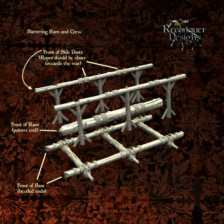 Battering Ram & Crew | 28mm Scale | Reconquer Designs