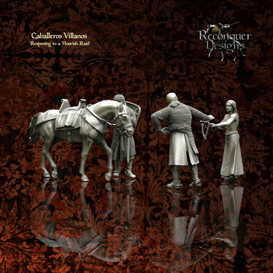 Caballeros Villanos Responding to a Moorish Raid | 28mm Scale | Reconquer Designs