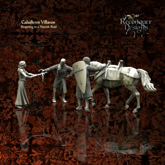 Caballeros Villanos Responding to a Moorish Raid | 28mm Scale | Reconquer Designs