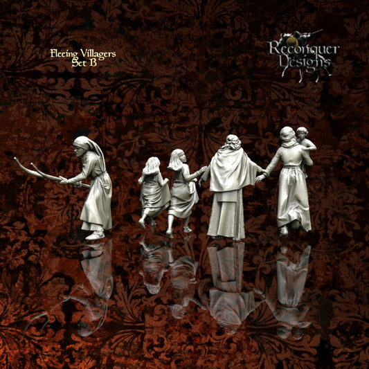 Fleeing Villagers Set "B" | 28mm Scale | Reconquer Designs