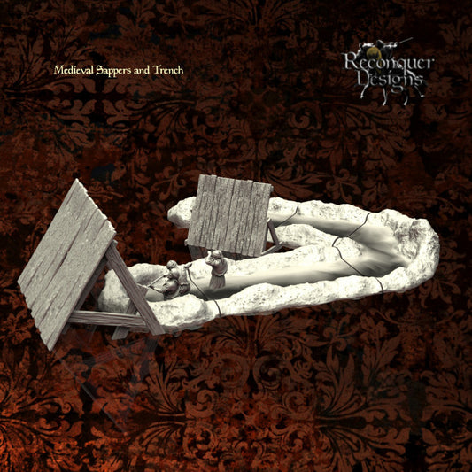 Medieval Sappers & Trench | 28mm Scale | Reconquer Designs