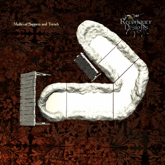 Medieval Sappers & Trench | 28mm Scale | Reconquer Designs