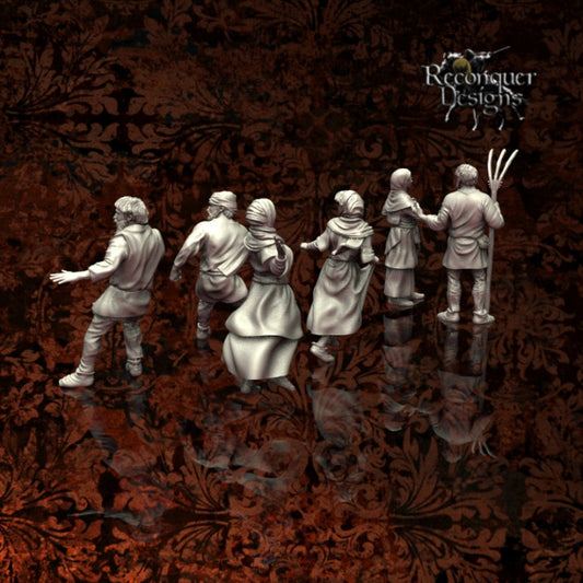 Villagers Set "A" | 28mm Scale | Reconquer Designs