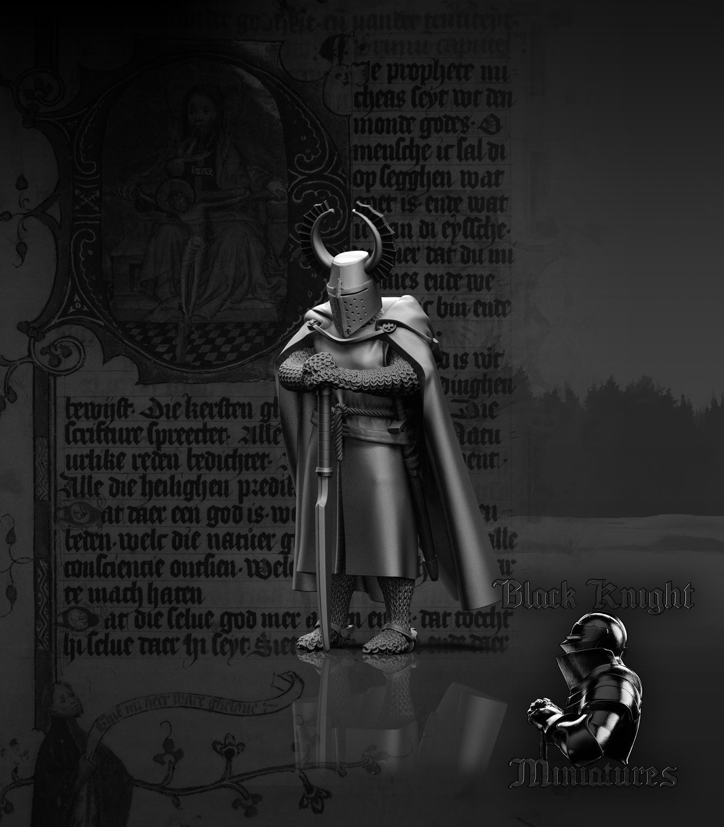 13th Century Teutonic Commander | 28mm Scale | Black Knight Miniatures