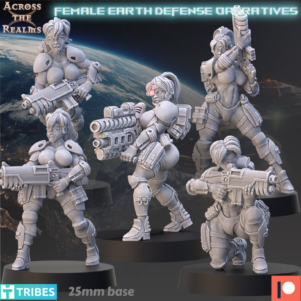 Female Earth Defense Operatives  | 32mm Scale | Across the Realms