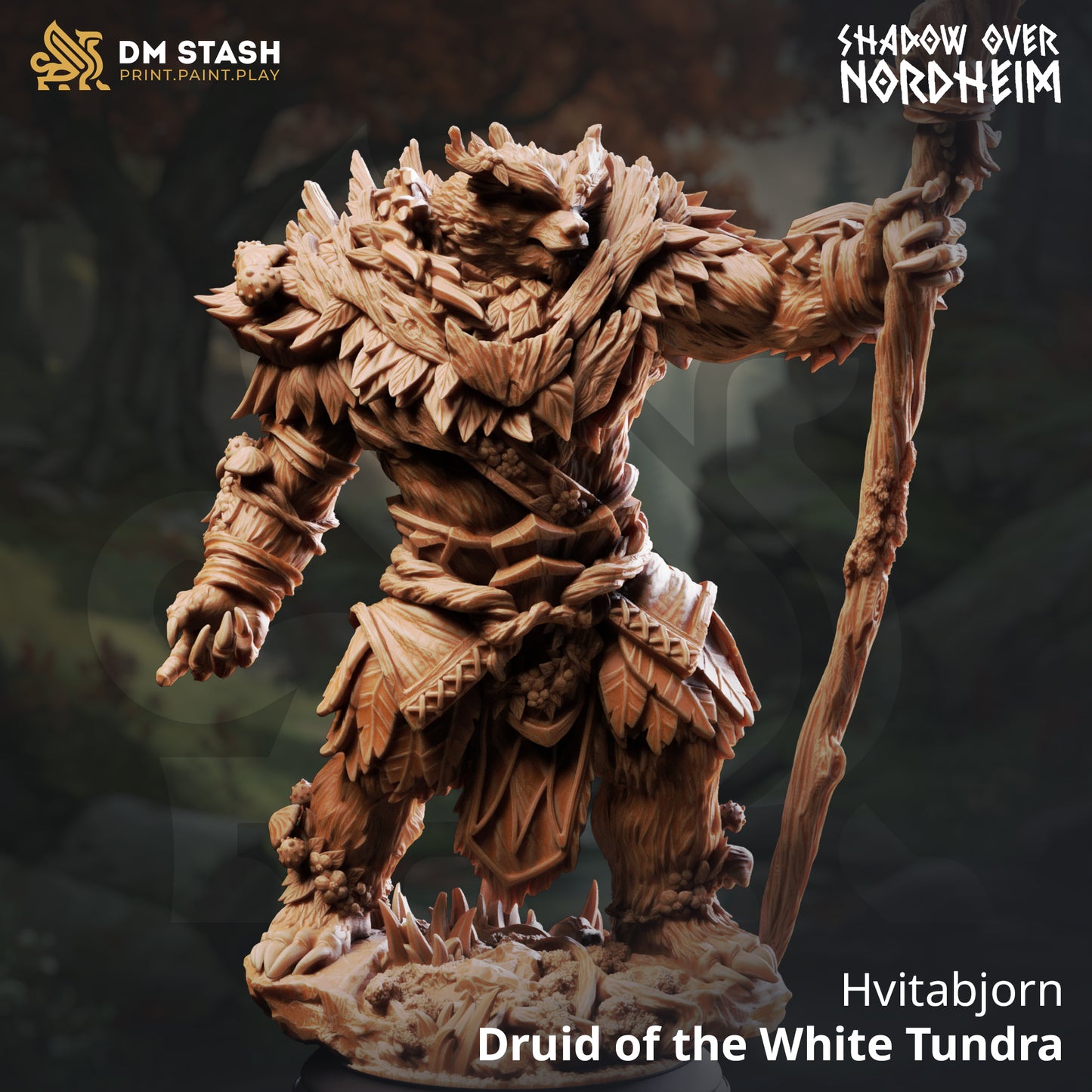Hvitabjörn - Druid of the White Tundra | 32mm / 75mm Scale | DM Stash