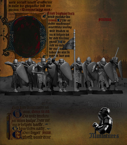 13th Century Teutonic Knights "B" | 28mm Scale | Black Knight Miniatures