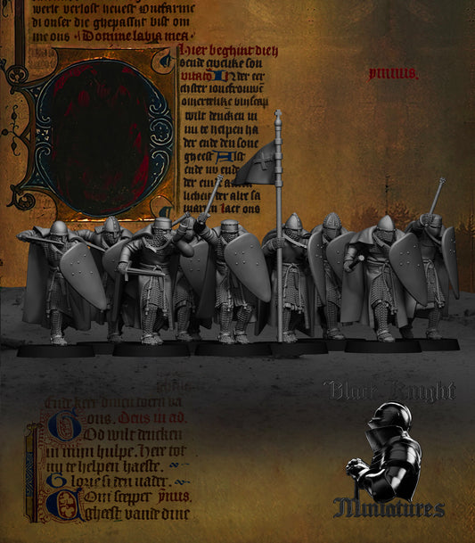 13th Century Teutonic Knights "B" | 28mm Scale | Black Knight Miniatures