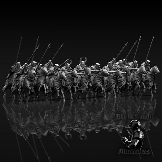 13th Century Mounted Teutonic Knights | 28mm Scale | Black Knight Miniatures