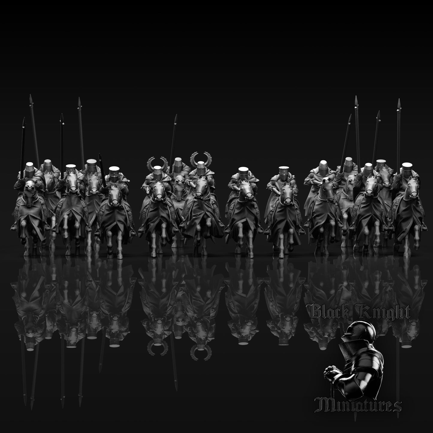 13th Century Mounted Teutonic Knights | 28mm Scale | Black Knight Miniatures