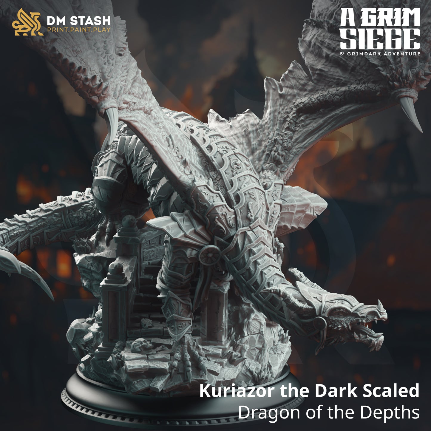Kuriazor the Dark Scaled - Dragon of the Depths | 32mm Scale