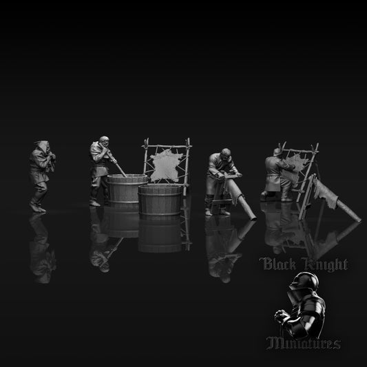 13th Century Baltic Leather Tanners | 28mm Scale | Black Knight Miniatures