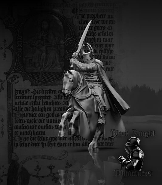 13th Century Mounted Teutonic Marshall | 28mm Scale | Black Knight Miniatures