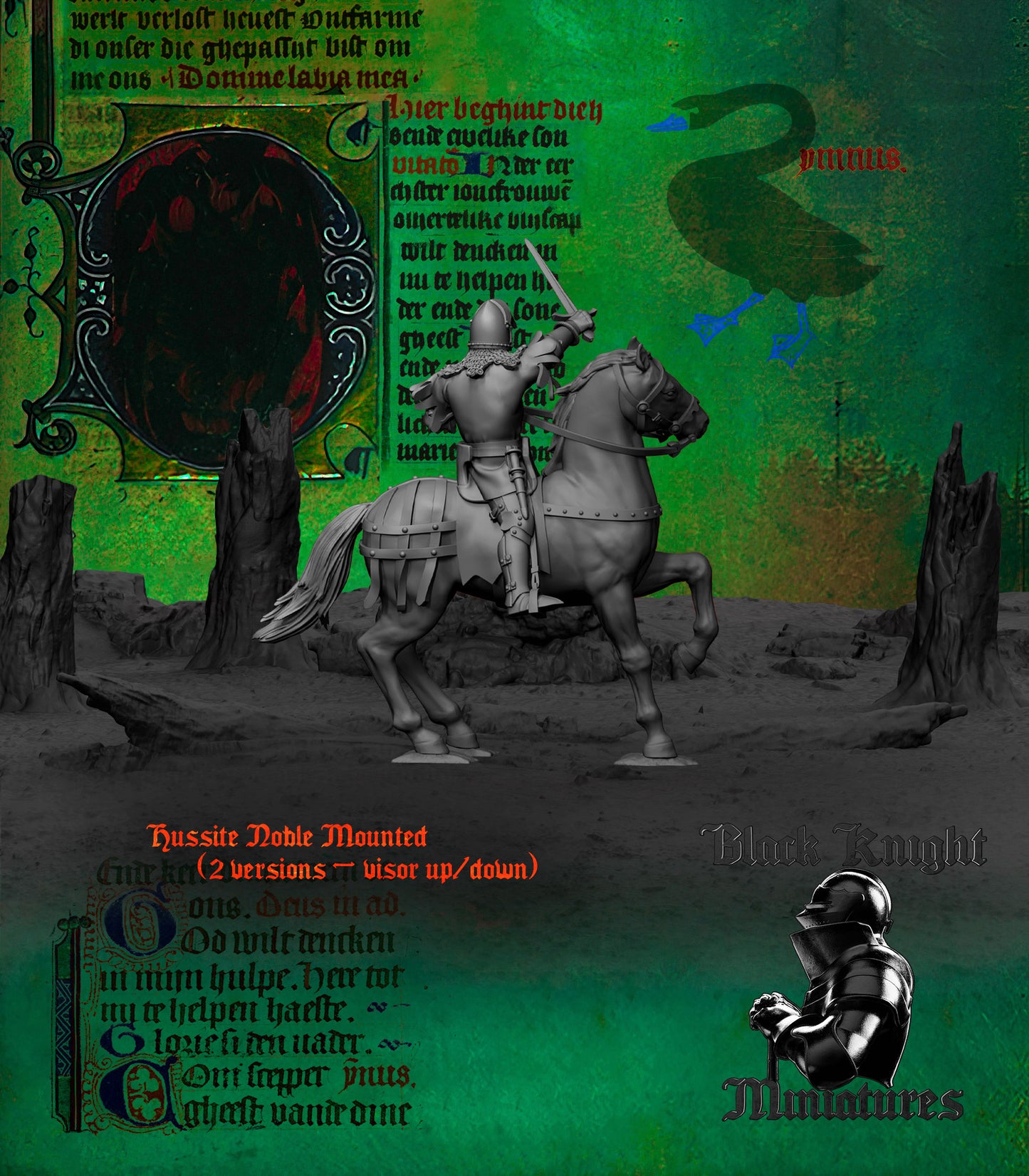 15th Century Hussite Mounted Noble | 28mm Scale | Black Knight Miniatures