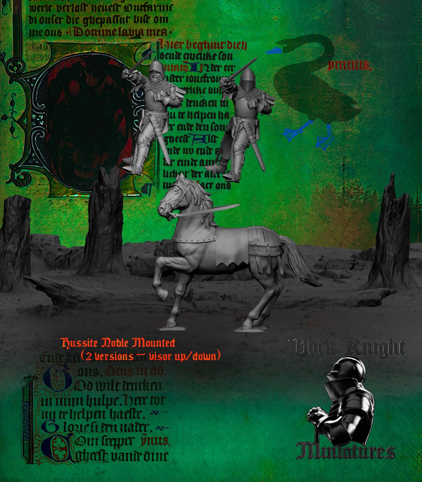 15th Century Hussite Mounted Noble | 28mm Scale | Black Knight Miniatures