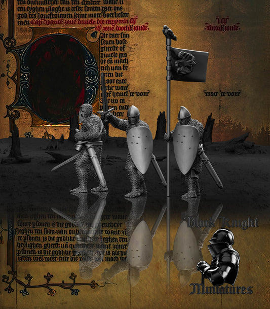 13th Century Polish Infantry Command Group | 28mm Scale | Black Knight Miniatures