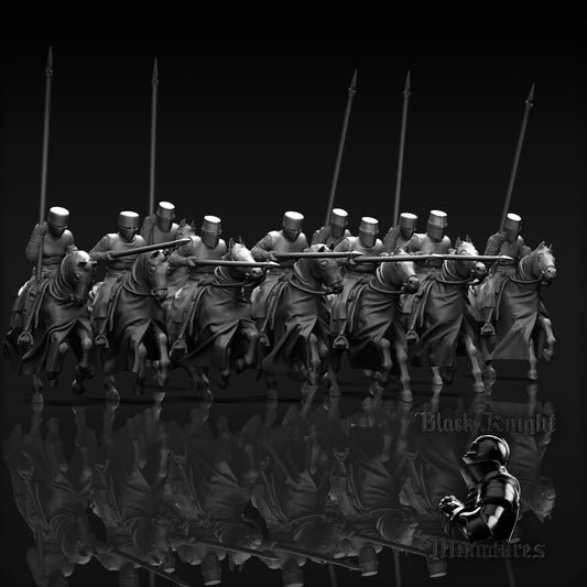 13th Century Mounted Polish Knights | 28mm Scale | Black Knight Miniatures