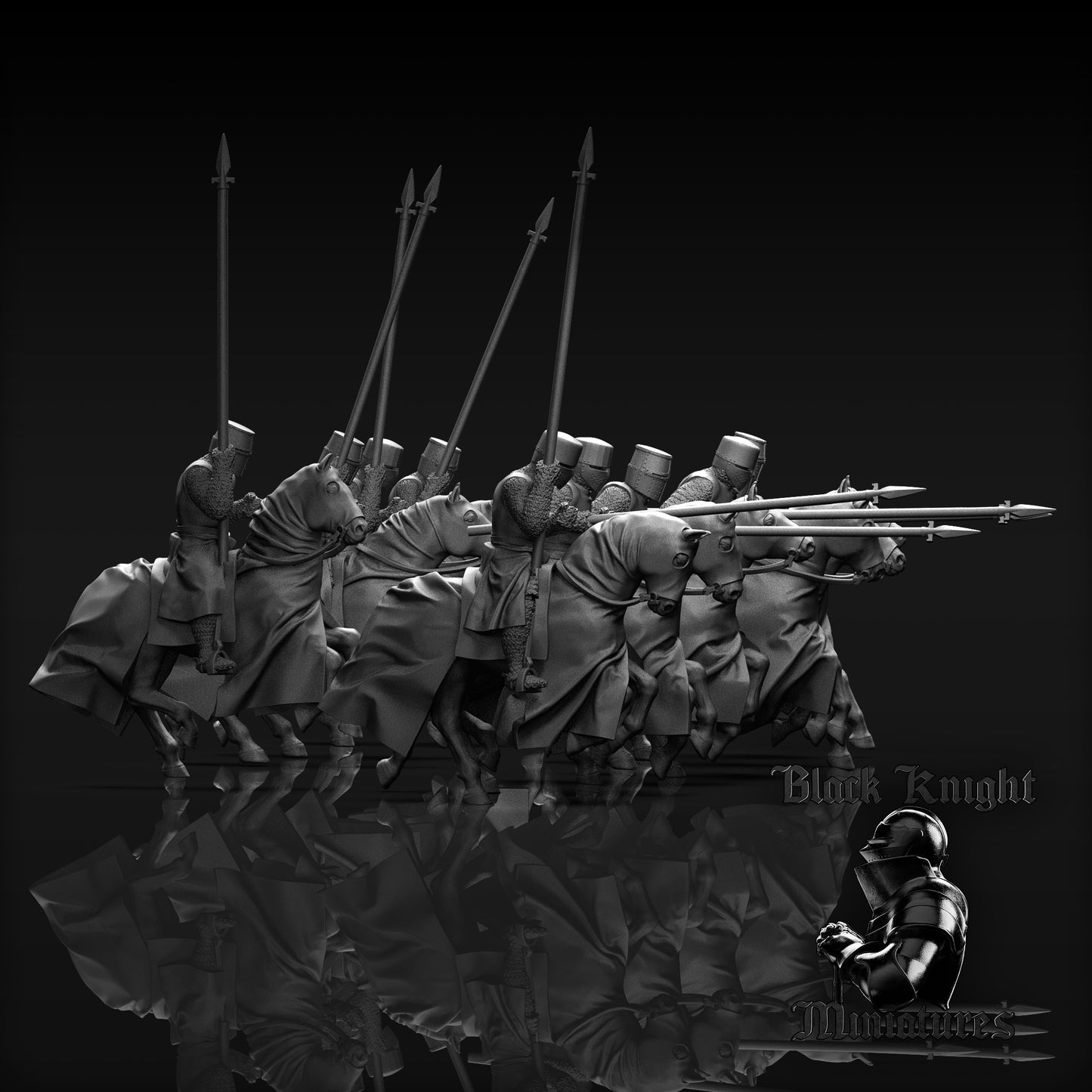 13th Century Mounted Polish Knights | 28mm Scale | Black Knight Miniatures