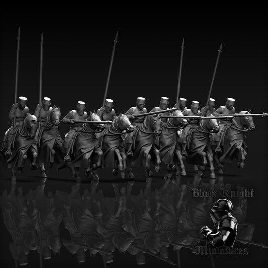 13th Century Mounted Polish Knights | 28mm Scale | Black Knight Miniatures