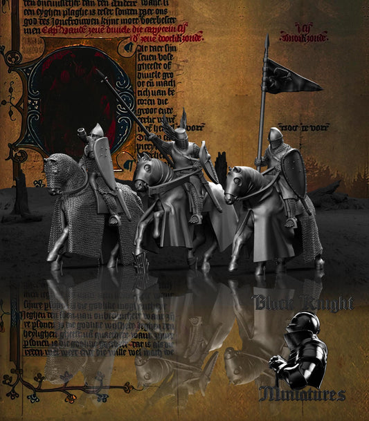 13th Century Polish Knights Command Group | 28mm Scale | Black Knight Miniatures