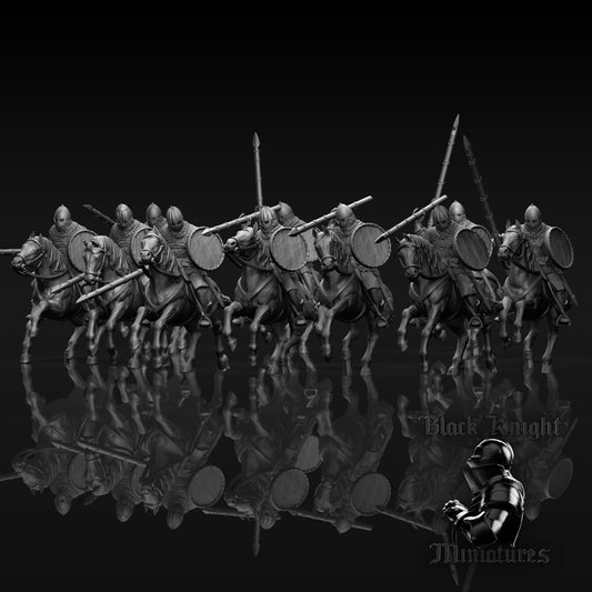 13th Century Prussian Mounted Warriors | 28mm Scale | Black Knight Miniatures