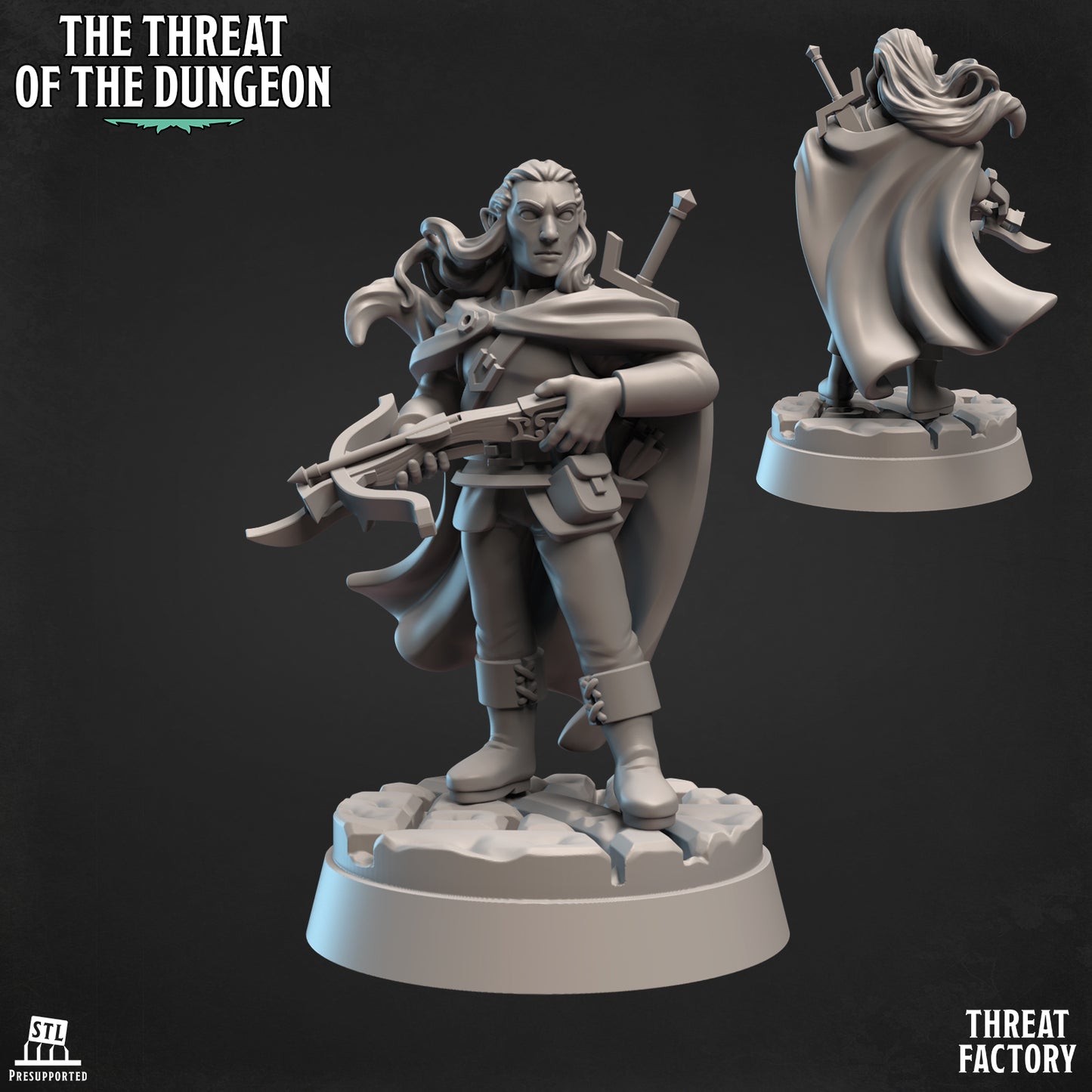 Drow Ranger | The Threat of the Dungeon | 28mm Scale | Threat Factory