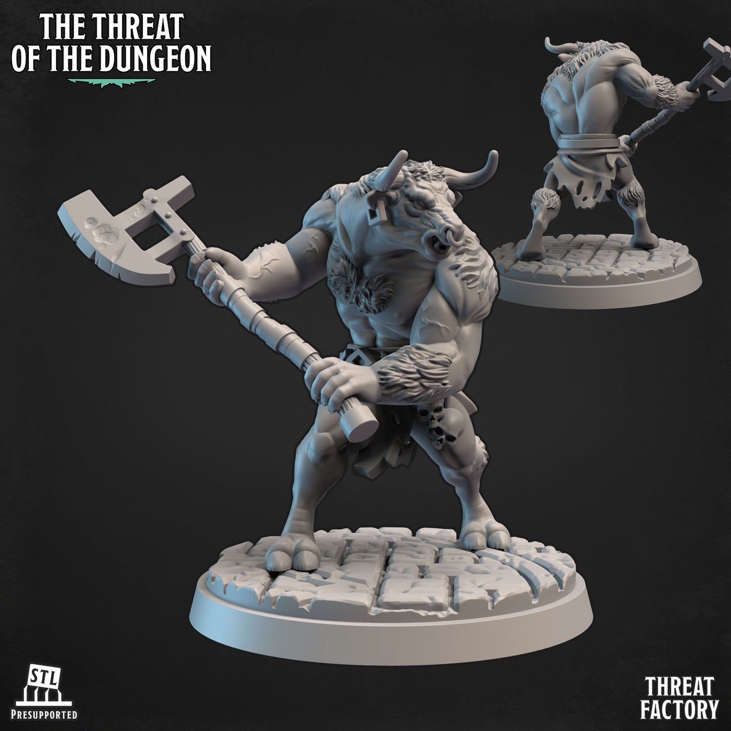 Minotaur | The Threat of the Dungeon | 28mm Scale | Threat Factory