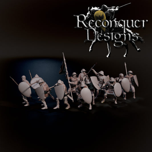 14th Century Sergeants with Spears | 28mm Scale | Reconquer Designs