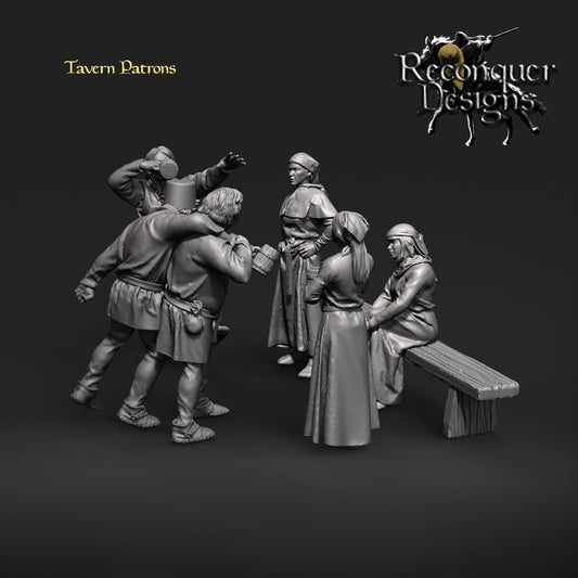 Townsfolk / Tavern Patrons | 28mm Scale | Reconquer Designs