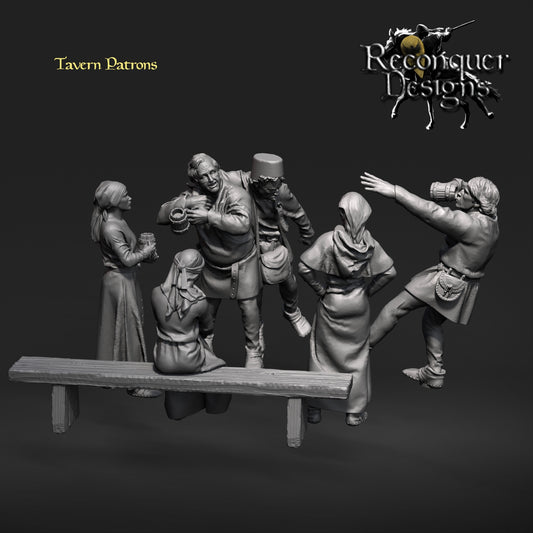 Townsfolk / Tavern Patrons | 28mm Scale | Reconquer Designs