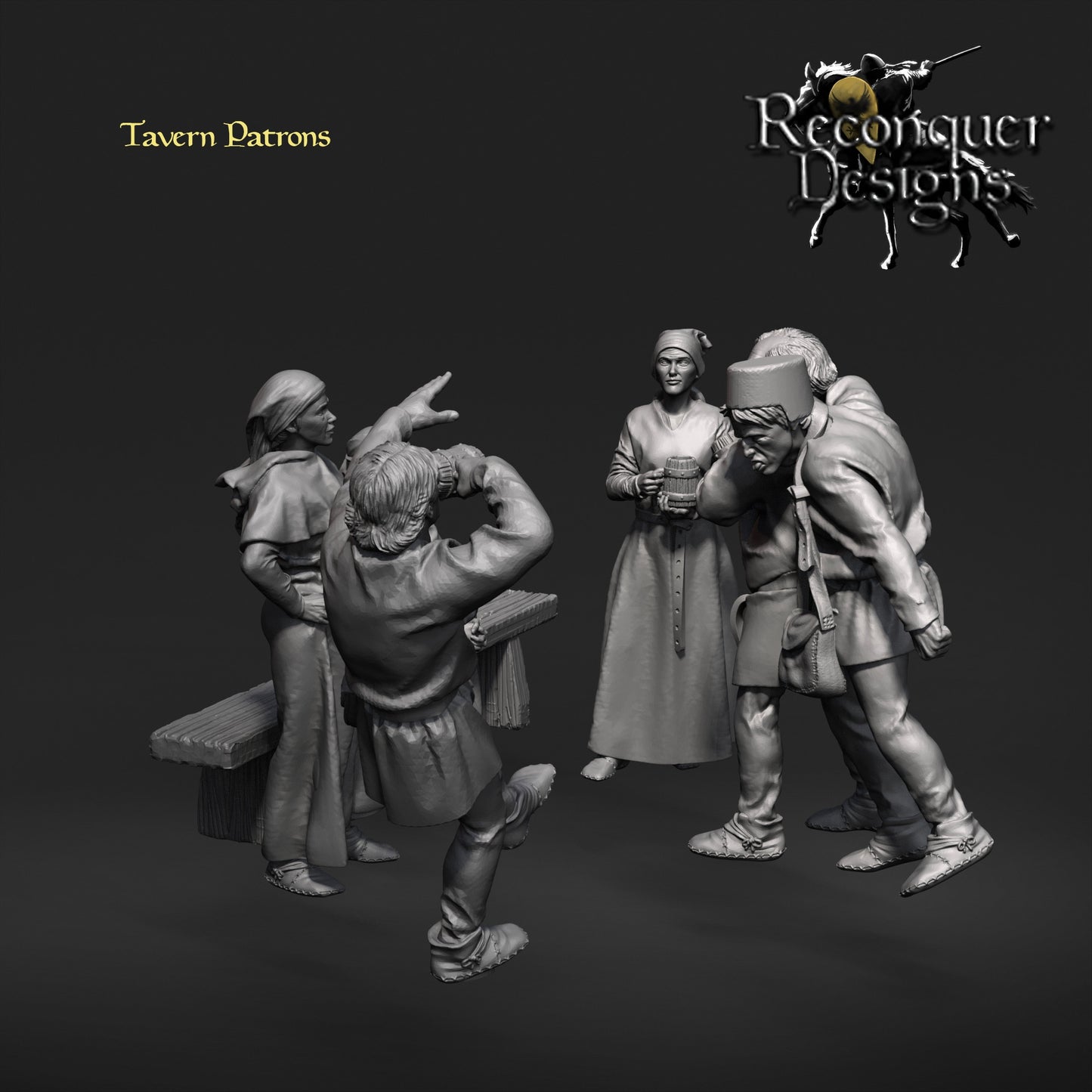 Townsfolk / Tavern Patrons | 28mm Scale | Reconquer Designs