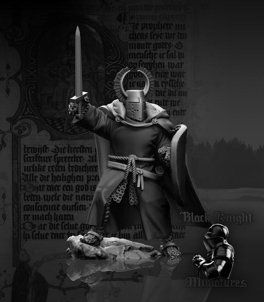 13th Century Teutonic Knights on Foot Command Group | 28mm Scale | Black Knight Miniatures
