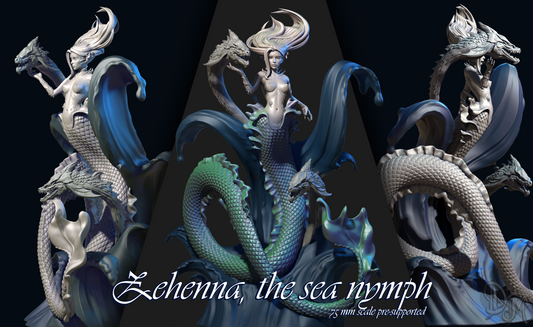 Zehenna, the Sea Nymph | 75mm Scale | Dungeons & Maidens