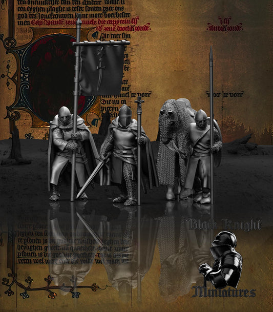 13th Century Warrior Bishop with Retinue - Order of Dobrzyn | 28mm Scale | Black Knight Miniatures