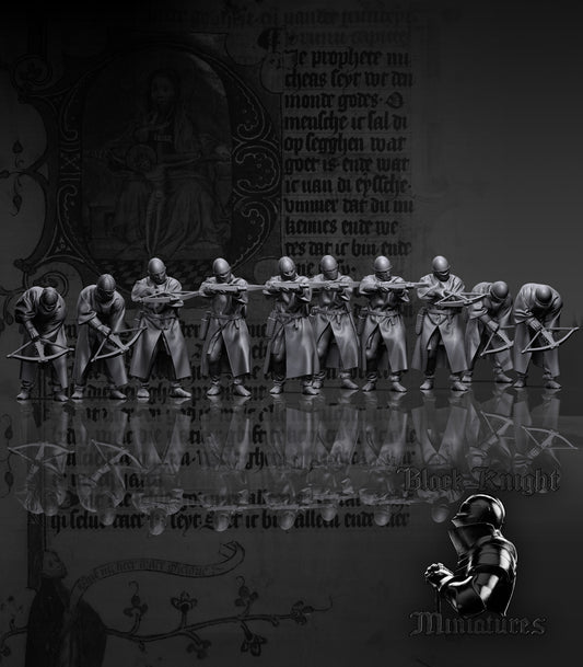13th Century Teutonic Crossbowmen | 28mm Scale | Black Knight Miniatures