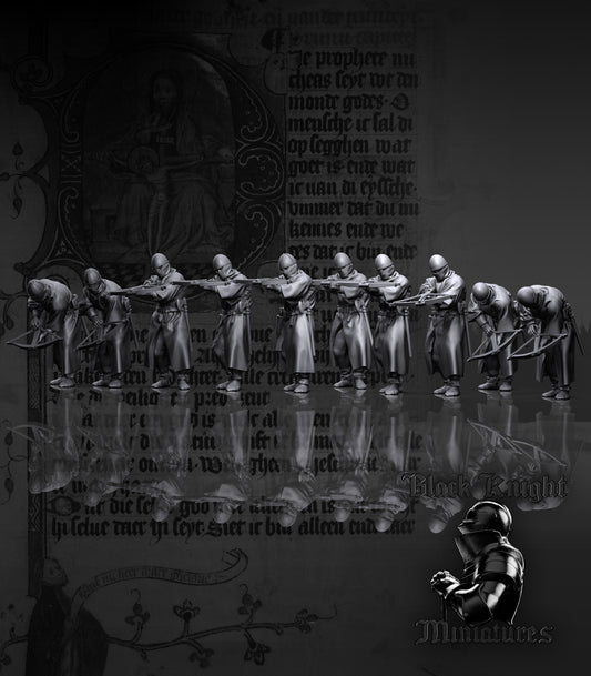 13th Century Teutonic Crossbowmen | 28mm Scale | Black Knight Miniatures