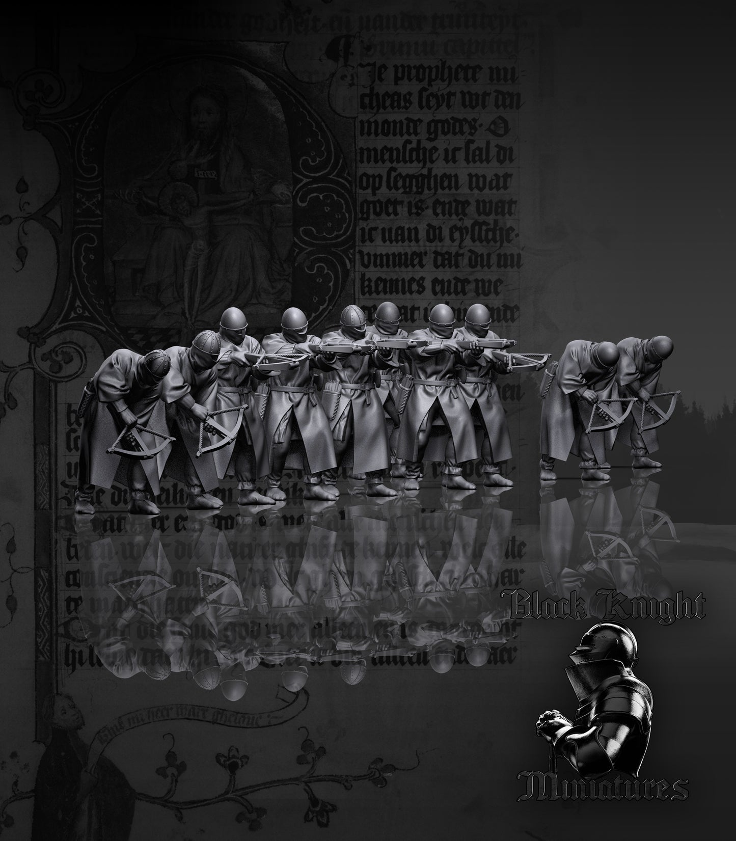 13th Century Teutonic Crossbowmen | 28mm Scale | Black Knight Miniatures