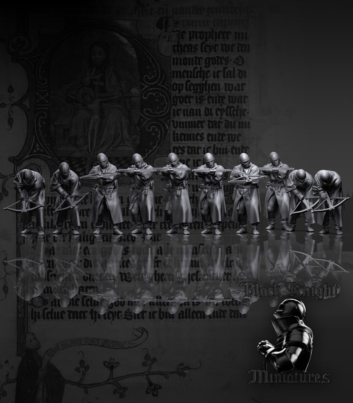 13th Century Teutonic Crossbowmen | 28mm Scale | Black Knight Miniatures