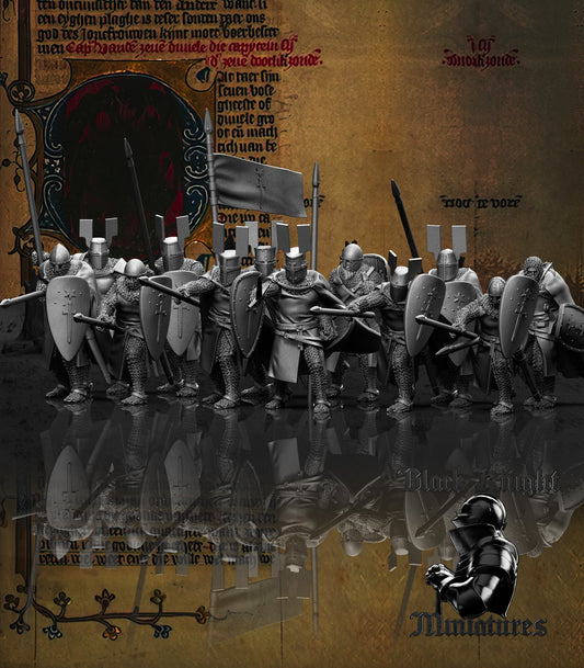 13th Century Order of Dobrzyn Knights | 28mm Scale | Black Knight Miniatures